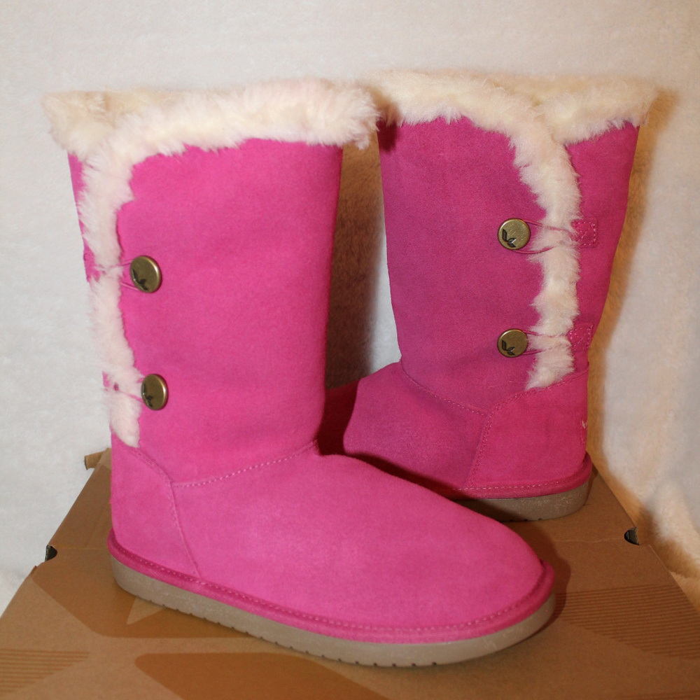 UGG KOOLABURRA KENSLEI SUEDE FUR BOOTS NEW! PINK - Picture 7 of 7